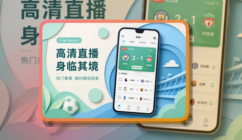 快速入口 · 移动端追赛入口 · 直播比分随时查看界面展示